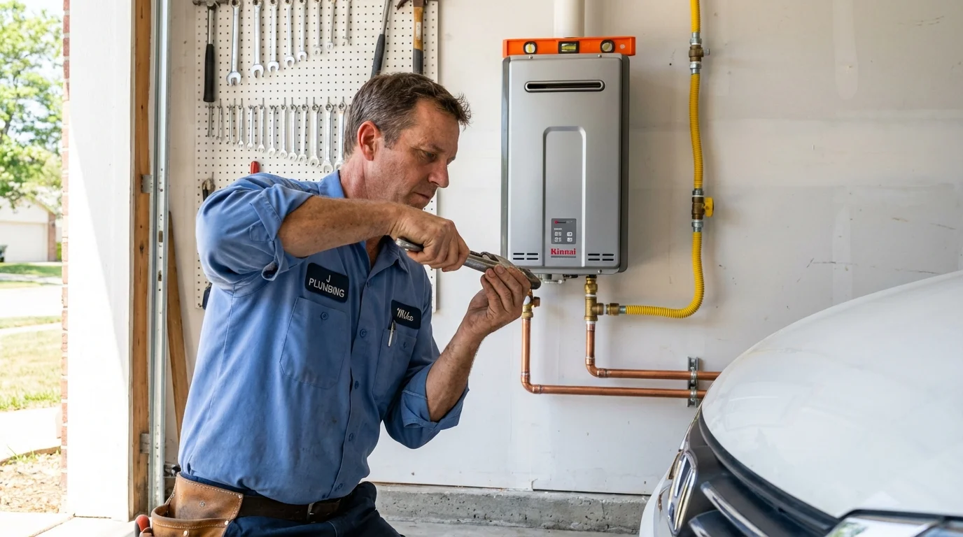 Tankless water heater installation by a Johns Plumbing LLC plumber in Alameda